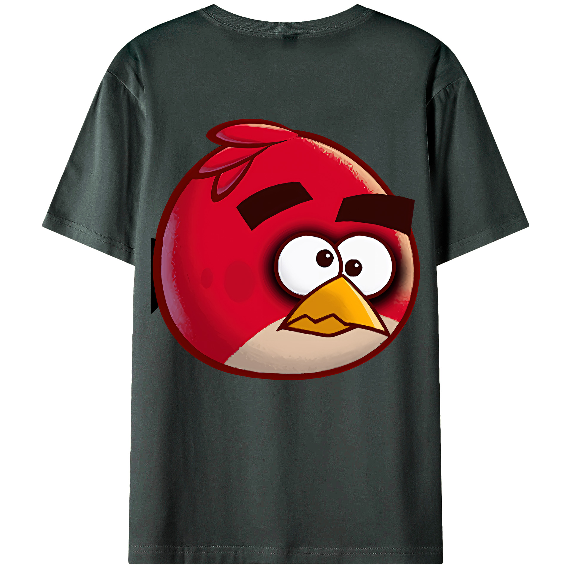 （画像用） Angry Birds アングリーバード 綿100％ メンズ半袖Tシャツ（バックプリント） 通気性